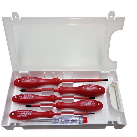 TOPEX 6 Tlg. Elektro Schraubendreher Set 1000V Aus Gehärtetem Stahl CrVMo