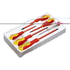 MAEREX 6 Stück Sasicare Flacher Gummigriff Elektriker Isolierschraubendreher