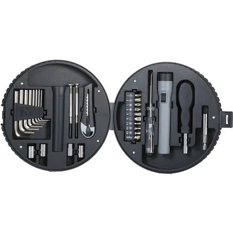 ASUPERMALL 29PCS Repair Tool Kit Handwerkzeug-Sortiment Multifunktionales Hardware-Tool-Kit Handliches Prazisions-Schraubendreher-Set Schraubenschlussel-Set Mit Reifenform-Organizer-Box – Bild 3