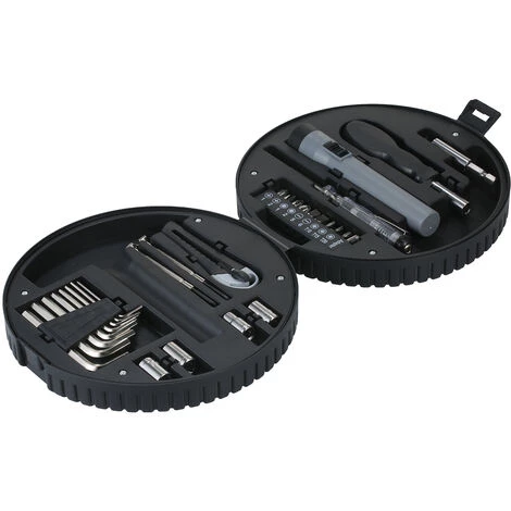 ASUPERMALL 29PCS Repair Tool Kit Handwerkzeug-Sortiment Multifunktionales Hardware-Tool-Kit Handliches Prazisions-Schraubendreher-Set Schraubenschlussel-Set Mit Reifenform-Organizer-Box – Bild 4