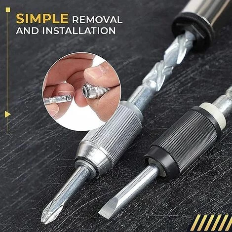 BETTERLIFE Spiralschraubendreher, Ratschenschraubendreher Ratschen-Push-Pull-Schraubendreher-Set Verstellbarer Multibit-Schraubendreher Abnehmbarer Spiral-Ratschenschraubendreher (Gelb) – Bild 3