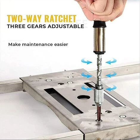 BETTERLIFE Spiralschraubendreher, Ratschenschraubendreher Ratschen-Push-Pull-Schraubendreher-Set Verstellbarer Multibit-Schraubendreher Abnehmbarer Spiral-Ratschenschraubendreher (Gelb) – Bild 4