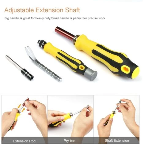 BETTERLIFE Präzisions-Schraubendreher, 70 In 1 Tragbares Reparaturwerkzeug Schraubendreher-Set Für Computer / Laptop / IPhone / Brille / Uhr / Smartphone (Gelb) – Bild 2