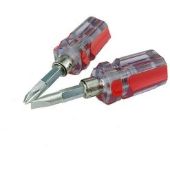 BETTERLIFE Kurzer Schraubendreher, 2 Stück Kurzer Kreuzschlitzschraubendreher, Nähmaschinenschraubendreher Für Snarrow Place (Rot)