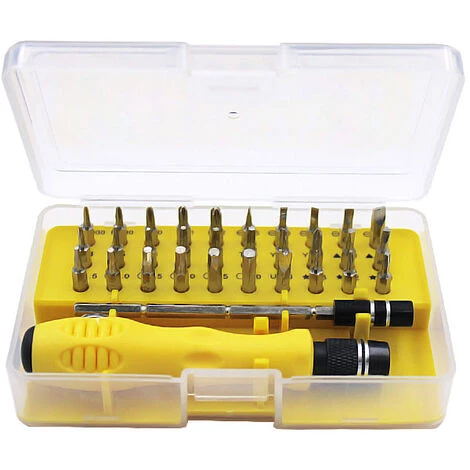 BETTERLIFE 32 In 1 Magnet-Ratschen-Schraubendreher-Set, Mit 32 Schraubendreher-Bits, Multifunktions-Schraubendreher, Multifunktions-Reparaturwerkzeug (gelb)