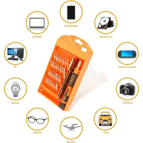 ABCRITAL 33 In 1 Präzisions-Schraubendreher-Set, Mini-Reparaturwerkzeuge Für Brille, Telefon, Computer, Tablet, Uhr, Kamera, Schmuck, Spielzeug – Bild 5