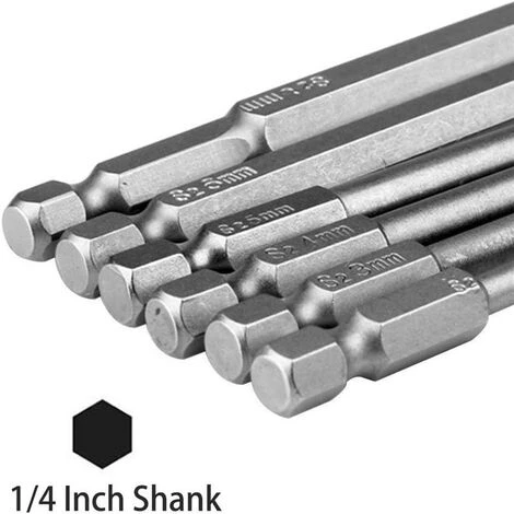 TRIOMPHE TRIO 6pcs 100mm Sechskantschaft Magnetischer Stahl Schraubendreher Bit Set Sechskantkopf H2.5 H3 H4 H5 H6 H8 Schraubendreher Set – Bild 2