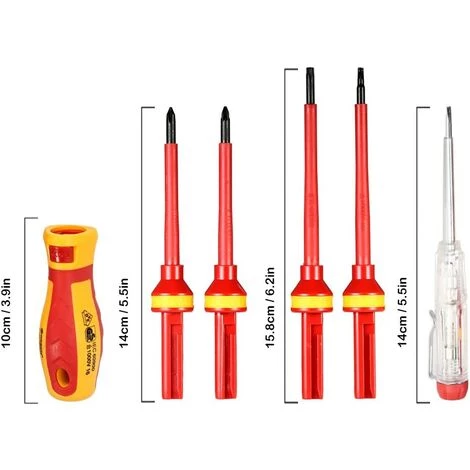 TRIOMPHE 1000V Magnetisches Manuelles Isoliertes Schraubendreher-Set, 13-teiliges Austauschbares Isoliertes Schraubendreher-Set Mit Elektriker-Reparaturwerkzeugen Reparaturwerkzeuge Bit – Bild 5
