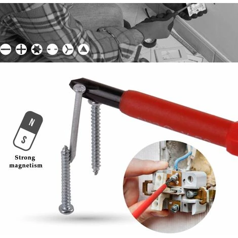 TRIOMPHE Schraubendreher, Isoliertes Schraubendreher-Set Chrom-Vanadium 7-Stahl-Schraubendreher-Set Mit Weichem Griff, Schraubendreher-Set Mit Magnetschlitzen Elektrisches Reparaturwerkzeug-Set – Bild 3