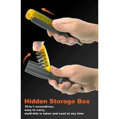 TRIOMPHE TRIO 11 In 1 Schraubendreher, Magnet-Ratschen-Schraubendreher-Set Mit 10 Austauschbaren Spitzen, Schraubendreher-Set 180 ° Rotation Reparatur, Installation, Elektrische Wartungswerkzeuge – Bild 3