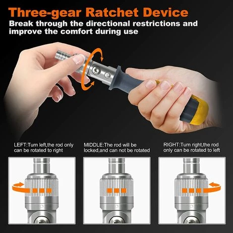 TRIOMPHE TRIO 11 In 1 Schraubendreher, Magnet-Ratschen-Schraubendreher-Set Mit 10 Austauschbaren Spitzen, Schraubendreher-Set 180 ° Rotation Reparatur, Installation, Elektrische Wartungswerkzeuge – Bild 5