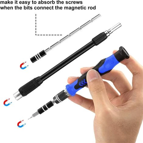 TRIOMPHE TRIO 110 In 1 Magnetischer Präzisions-Schraubendreher-Satz, Reparaturwerkzeug Schraubendreher Für Laptop, Computer, Brille, Laptop, Gerät, IPhone (Blau) – Bild 3