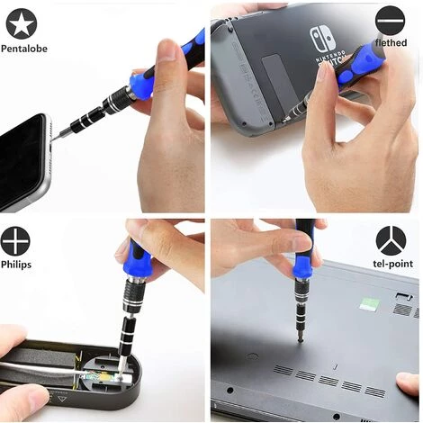 TRIOMPHE TRIO 110 In 1 Magnetischer Präzisions-Schraubendreher-Satz, Reparaturwerkzeug Schraubendreher Für Laptop, Computer, Brille, Laptop, Gerät, IPhone (Blau) – Bild 5