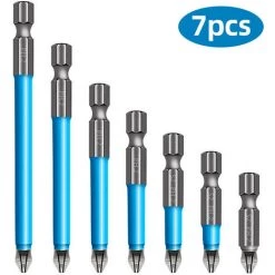 TRIOMPHE 7 STÜCK ANTIL SLIGE SCHRAUBE Magnetischer Auszieher Und Schraubendreher-Bit-Set PH2, 7-teiliger Magnetischer Anti-Rutsch-Bohrer, Sechskant-Phillips-Schraubendreher 20-150 Mm Schraubendreher Passend Für Die Hand