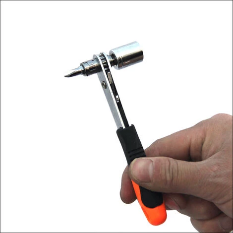 TRIOMPHE TRIO 23-teiliger Ratschenschraubendreher-Satz Mit Schlitzkreuz Stern-Sechskant-U-Typ-Dreieck-Typ-Y-Schraubendreher, Chrom-Vanadium-Stahl-Steckschlüsseleinsätze Stecknüsse Handwerkzeug Für Familien-Garage-Werkstatt – Bild 2