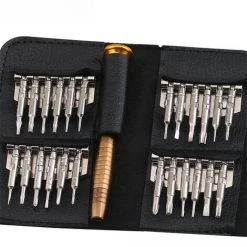 TRIOMPHE TRIO Mini-Präzisionsschraubendreher 25 In 1 Schraubendreher-Set Reparaturwerkzeuge Für IPhone, Tragbare Laptops, Uhren, Schmuck, Spielzeug, Brillen Usw. Schraubendreher-Set Mit Ledertasche