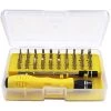 TRIOMPHE TRIO 32 In 1 Magnet-Ratschen-Schraubendreher-Set, Mit 32 Schraubendreher-Bits, Multifunktions-Schraubendreher, Multifunktions-Reparaturwerkzeug （gelb）