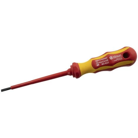 DÖNGES Dönges Schlitz-Schraubendreher Mit Schwarzer Spitze, VDE-isoliert, 10,0 X 200 Mm