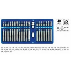 VOREL Bitsatz Torx Vielzahn Innensechskant 1/2" 3/8" 40 Tlg