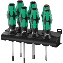 Wera 335/350/367/7 Schraubendrehersatz Kraftform Plus Lasertip + Rack, 7-teilig