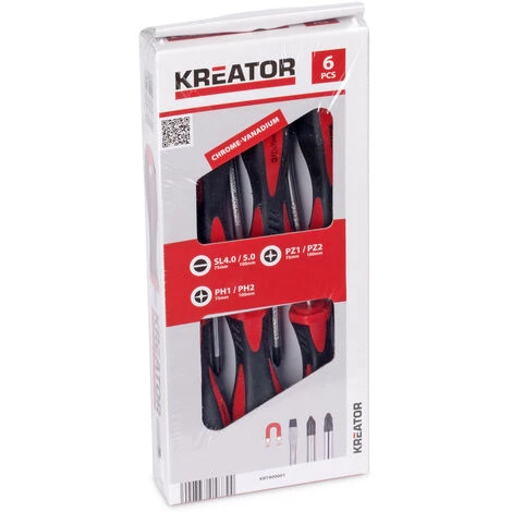 VARO KRT400001 - Magnetisches Schraubendreherset Aus Chrome Vanadium Stahl Bestehend Aus 6 Stück Schlitz Kreuz Pozidrive Schraubendrehern – Bild 3