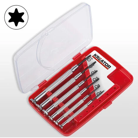 VARO KRT411003 - Kreator Schraubendreher-Set 6 Teilig Torx Feinmechanikwerkzeug + Kunstoffbox – Bild 2