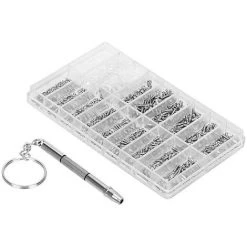 ASUPERMALL Brillen Reparaturset Set Sortierte Aufbewahrungsbox Design 1000PCS Schrauben Und Pads Mit Mikroschraubendreher Fur Uhr Uhr Brillen Brillen Reparatur Tragbar - Modell:Typ 1