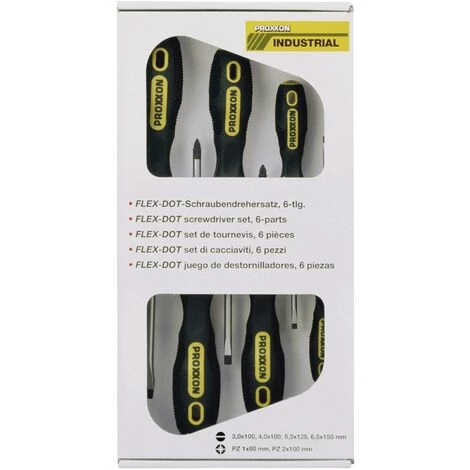 Proxxon Industrial FLEX-DOT Werkstatt Schraubendreher-Set 6teilig Schlitz, Kreuzschlitz Pozidriv – Bild 2