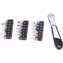 ECHOO Set Mit 19 Ratschenschraubendrehern Und Sechskant-Bits Mit Kreuzschlitz + Griff