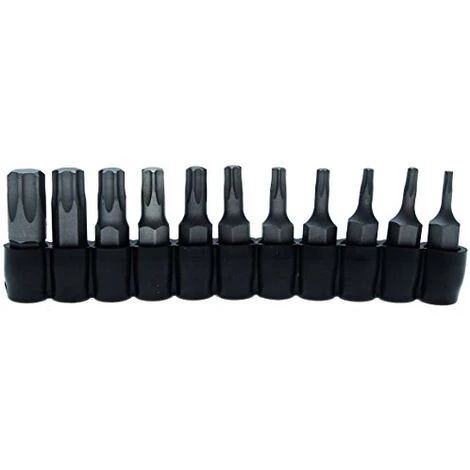 BGS TECHNIC BGS 784 | BIT-SATZ | ANTRIEB AUßENSECHSKANT 6,3 MM (1/4'') | ABTRIEB T-PROFIL (FÜR TORX) | 11-TLG.