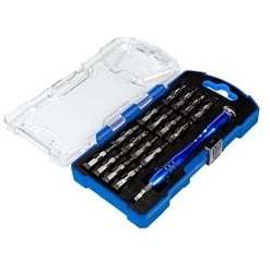 LOGILINK WZ0056 SCHRAUBENDREHER-SET MIT AUFSTECKBAREN BITS, BLAU/SILBER, 18 TLG