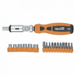 SPARTA - Ratschen-Schraubendreher Mit Gelenk + Bits Und Stecknüsse - 18-teilig