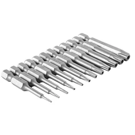 HAPPYSHOPPING 12-teiliges Torx-Kopfbohrer-Bit-Set 1/4 Zoll Sechskantschaft 50 Mm Lange Bohrer T5-T40 Torx Magnetics-Schraubendreher-Bits,12pcs. – Bild 4