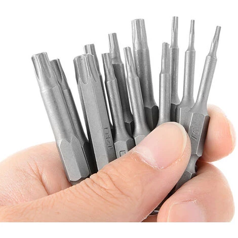 HAPPYSHOPPING 12-teiliges Torx-Kopfbohrer-Bit-Set 1/4 Zoll Sechskantschaft 50 Mm Lange Bohrer T5-T40 Torx Magnetics-Schraubendreher-Bits,12pcs. – Bild 5