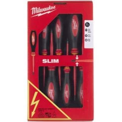 .MILWAUKEE. Milwaukee Schraubendreher Slim, VDE Geprüft 7-teiliges Set SL/PH/PZ Auslauf