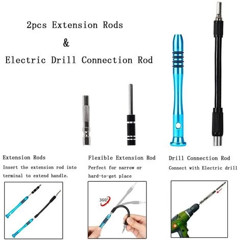 LangRay 110 In 1 Präzisions-Schraubendreher-Set Multifunktions-Magnetschraubendreher-Set Für Laptop Mac Uhr Spielzeug Spielzeug Brille Gerät (blau) – Bild 4