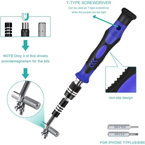 TRIOMPHE 63-in-1-Triumph-Magnet-Präzisions-Schraubendreher-Kit, 56-Bit-Schraubendreher-Reparaturwerkzeuge Und Weiteres Zubehör, Für Mobiltelefone, Tablets, PCs, MacBooks, Uhren Usw – Bild 3