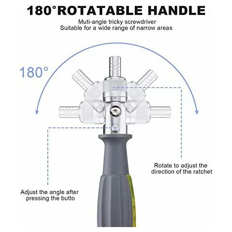 TRIOMPHE Schraubendreher-Set, Triumph Schraubendreher-Set, Magnetknarre, 11 In 1 Ratschenschraubendreher, Magnetischer Schraubendreher-Bit, 180° Drehbar, Reparaturwerkzeuge, Installation, Wartung – Bild 3