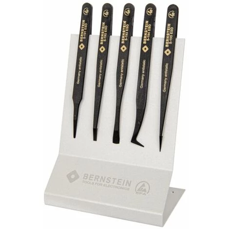 BERNSTEIN GMBH ESD Kunststoff Präzisionspinzetten Satz 5-tlg
