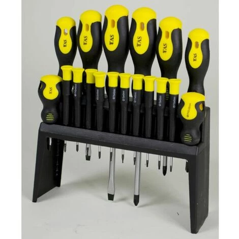 BURI Set Schraubendreher 18 Teilig Schlitz Kreuz Torx Zieher Werkzeuge Heimwerker – Bild 2