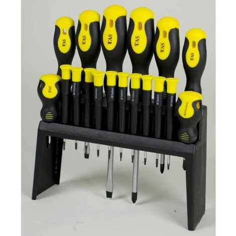 BURI Set Schraubendreher 18 Teilig Schlitz Kreuz Torx Zieher Werkzeuge Heimwerker – Bild 3