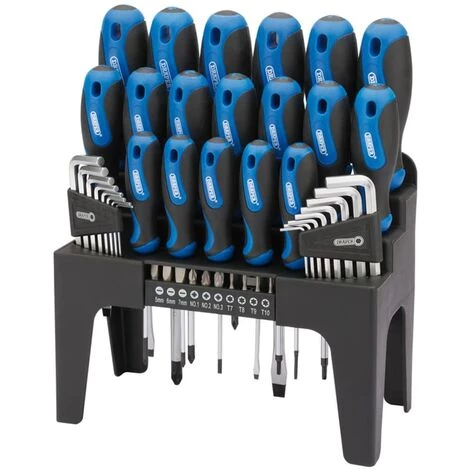 44-teiliges Schraubendreher, Sechskant- Und Bitschlüssel-Set Blau 81294 Draper Tools - Blau
