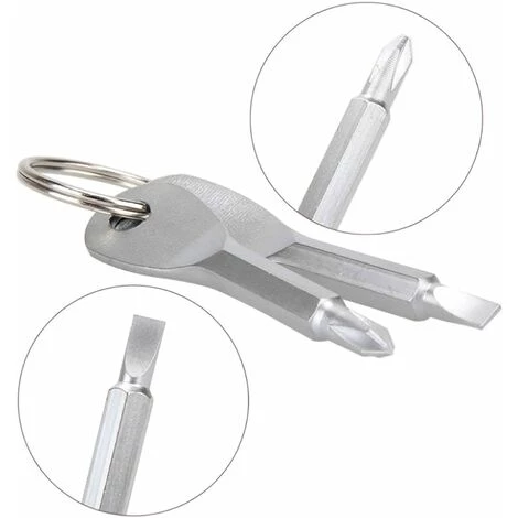 2 Sätze Schraubendreher-Taschenwerkzeug, Betterlife Mini-Schraubendreher-Schlüsselanhänger, Schlüsselanhänger-Schraubendreher, Sehr Praktischer Schraubendreher, Geeignet Für Handwerker-Mechaniker (Silber, Schwarz) – Bild 2