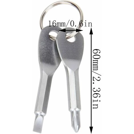 2 Sätze Schraubendreher-Taschenwerkzeug, Betterlife Mini-Schraubendreher-Schlüsselanhänger, Schlüsselanhänger-Schraubendreher, Sehr Praktischer Schraubendreher, Geeignet Für Handwerker-Mechaniker (Silber, Schwarz) – Bild 4