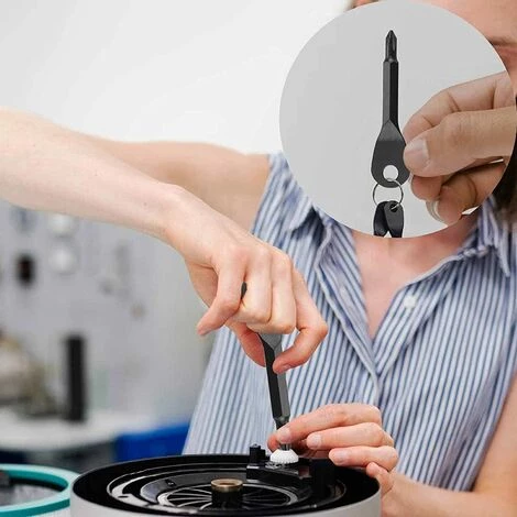 2 Sätze Schraubendreher-Taschenwerkzeug, Betterlife Mini-Schraubendreher-Schlüsselanhänger, Schlüsselanhänger-Schraubendreher, Sehr Praktischer Schraubendreher, Geeignet Für Handwerker-Mechaniker (Silber, Schwarz) – Bild 5