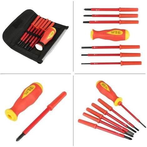 BEARSU Schraubendreher-Set, 7-teiliges Set, Isoliertes Multifunktions-Kreuz-Elektriker-Schraubendreher-Set SL3/SL4/SL5/SL6/PH1/PH2 Reparaturwerkzeuge – Bild 5