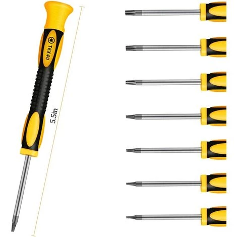 QERSTA Professionelle Präzisions-Magnet-Torx/Stern/Tx-Schraubendreher, Set/Kit Mit 6 Stück, T3 T4 T5 T6 T8 T10 – Bild 2