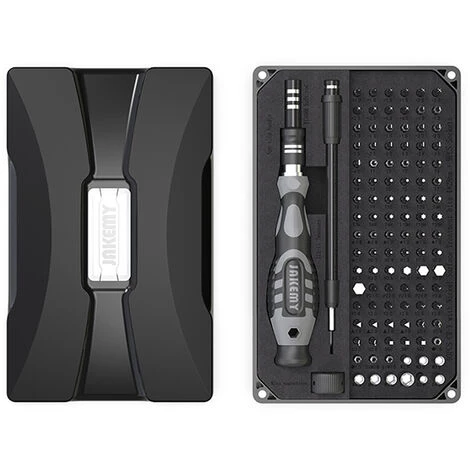 JAKEMY 106-teiliges Multifunktionales Hochpräzisions-Schraubendreher-Bits Und Steckschlüssel-Set Antriebs-Steckschlüssel-Set Premium 4 * 28 Mm CR-V-Legierungsstahl-Schlitz-Torx-Stern-Sechskant-Bits Mit Verlängerung, Weicher Stabpinzette Für Die Wartung Der Heimelektronik,Mehrfarbig – Bild 3