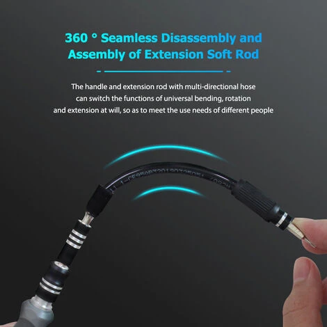 JAKEMY 106-teiliges Multifunktionales Hochpräzisions-Schraubendreher-Bits Und Steckschlüssel-Set Antriebs-Steckschlüssel-Set Premium 4 * 28 Mm CR-V-Legierungsstahl-Schlitz-Torx-Stern-Sechskant-Bits Mit Verlängerung, Weicher Stabpinzette Für Die Wartung Der Heimelektronik,Mehrfarbig – Bild 4