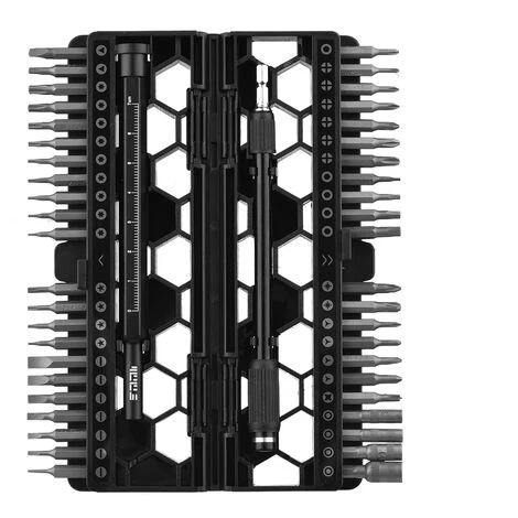 JAKEMY 47-teiliges Multifunktionales Hochpräzisions-Schraubendreher-Bits Und Steckschlüssel-Set Antriebs-Steckschlüssel-Set Premium H4 * 28 Mm CR-V-legierter Stahl Geschlitzte Torx-Stern-Sechskant-Bits Mit Magnetischem Weichem Pad Für Die Wartung Der Heimelektronik,Schwarz – Bild 3